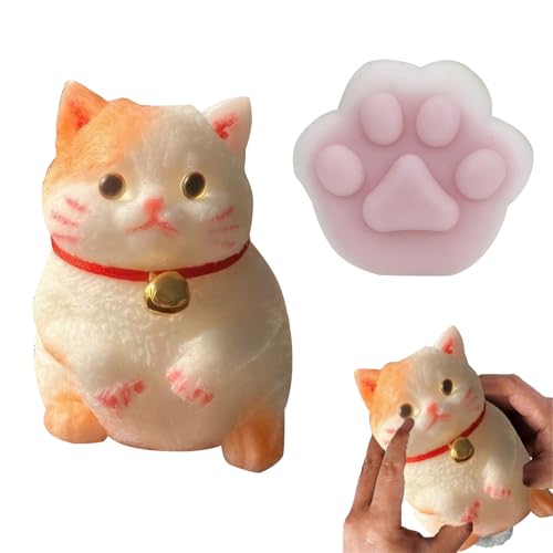 Squishy Katze,Squishy Cat,Süß und Weich Katzen Squishy,Cat Squish Toys,Anti Stress Squishies Cat Toys,Fidget Spielzeuge Geschenk für Kinder und Erwachsene,mit 1 Katzenkralle von Roinaid