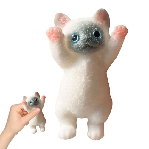 Squishy Katze Squeeze Spielzeug,Niedlich Katze Fidget Toys Mollige Katzen-Quetschspielzeuge Squishy Katze Antistress Spielzeug,Kann an Freunde,Familie Oder Kollegen Verschenkt Werden (Siamesisch) von Roinaid