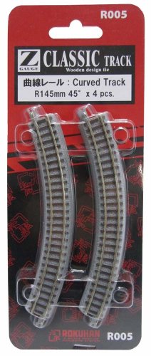 Z gauge rail curve R145mm R005 45 A° (japan import) von Rokuhan