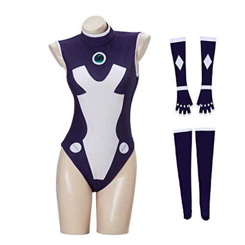 Prinzessin Koriand'r Cosplay Kostüm 3D Gedruckt Bodysuit Kostüm Overall Lila Spandex Superheld Kostüme für Frauen Zentai Anzug (XL, Lila) von RoleplayCos