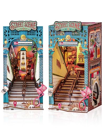Rolife Book Nook Kit für Erwachsene DIY Miniature House mit Licht Street Scene Booknook Bausatz 3D-Holzpuzzle Bücherstütze für Regal Bibliothek Bücherregal Dekoration Rolife Book Nook Kit für Erwachsene DIY Miniature House mit Licht Street Scene Booknook Bausatz 3D-Holzpuzzle Bücherstütze für Regal Bibliothek Bücherregal Dekoration von Rolife