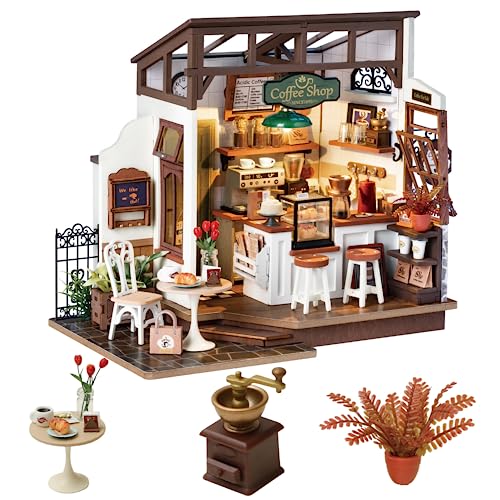 Rolife DIY Miniature House Nr. 17 Café Shop - Miniatur Haus Selber Bauen Deko für Schreibtisch oder Bücherregal Puppenhäuser Miniatur Tiny House Bausatz Geschenk DG162 von Rolife