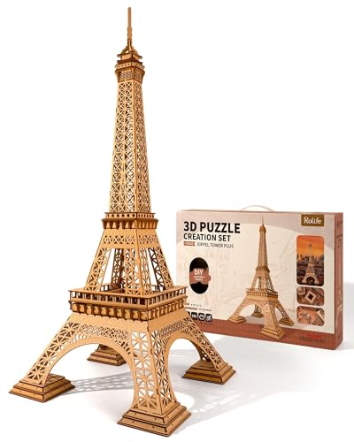 Rolife DIY 3D Holzpuzzles für Erwachsene, Großer Eiffelturm Set-Modellbausätze, Paris Architektur Kits als Raumdekor Geburtstag für Frauen Männer von Rolife