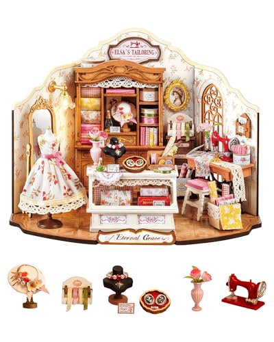 Rolife Puppenhaus ELSA’s Schneiderei DIY Miniaturhaus Bausatz aus Holz im Vintage Rustikal Stil Schneiderladen Puppenhaus Modellbausatz Heimdekoration Geburtstagsgeschenk für Sie Rolife Puppenhaus ELSA’s Schneiderei DIY Miniaturhaus Bausatz aus Holz im Vintage Rustikal Stil Schneiderladen Puppenhaus Modellbausatz Heimdekoration Geburtstagsgeschenk für Sie von Rolife
