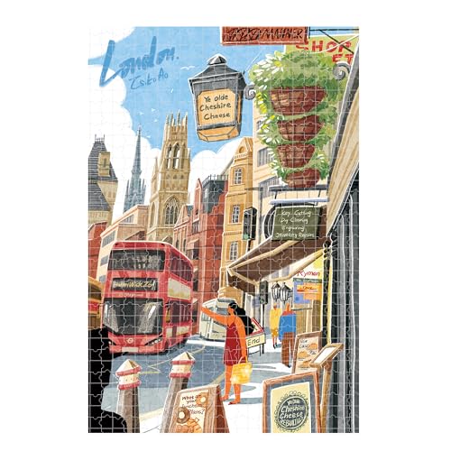 Rolife Puzzle 1000 Teile Erwachsene 50 x 75 cm Blaue Pappe Kinder Jigsaw Puzzle ab 8 Jahre Kinderpuzzle für Mädchen Jungen Weihnachten Geschenk (Walk in London) von Rolife