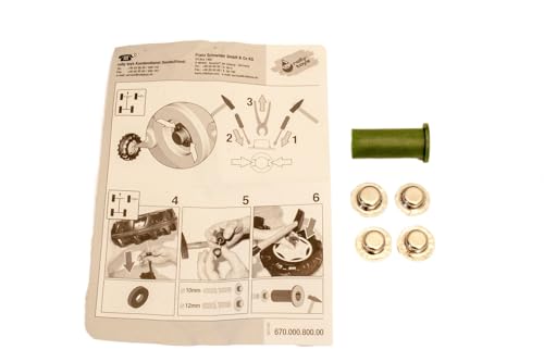 Rolly Toys Ersatzteile Set, Beutel mit 4 Hutkappen 12 mm und Montagehilfe, Zubehör für Rolly Toys X100200120000, grün von Rolly Toys