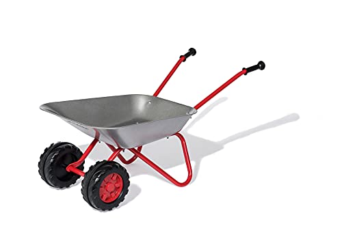 Rolly Toys Kinderschubkarre Doppelrad (Farbe silber/rot, Gartenschubkarre, Metallschubkarre, Spielzeug für Kinder ab 2,5 Jahren, belastbar bis 25 kg, Gartenwerkzeug für Kinder) 271849 von ROLLY TOYS