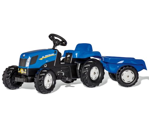 Rolly Toys 13074 - Traktor mit Anhänger NH T 7550, blau von ROLLY TOYS