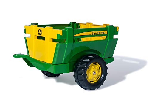 Rolly Toys 122103 - rollyFarm Trailer John Deere, Einachsanhänger, Traktoranhänger mit Heckklappe, Alter 2,5 - 10 Jahre, grün von ROLLY TOYS