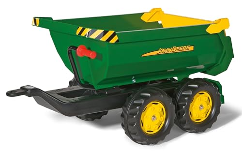 Rolly Toys 122165 Kipper Anhänger Halfpipe John Deere; Zweiachsenanhänger; mit Kippfunktion und kippbarer Heckklappe (Geeignet für Kinder ab 3 Jahren; Farbe: Grün/Gelb/Schwarz) von ROLLY TOYS