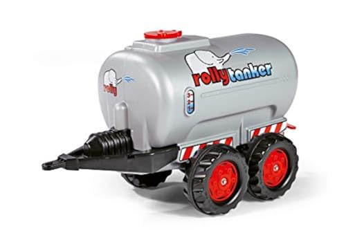 Rolly Toys rollyTanker Fassanhänger (für Kinder von 3 - 10 Jahre, Zweiachsanhänger, Befüllung bis zu 30 Liter) 122127, 98 cm × 44 cm × 55 cm, Silber von Rolly Toys