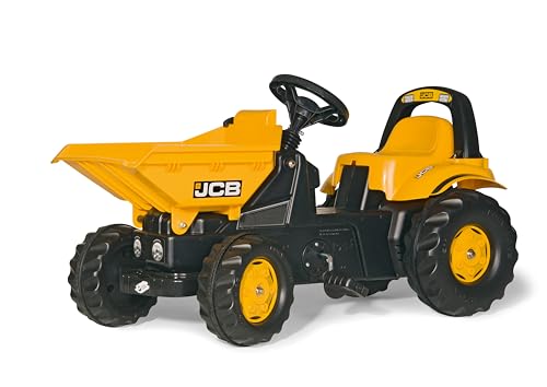 Rolly Toys JCB Trettraktor (RollyKid Dumper Traktor; Kippschüssel + Verriegelung; Heckkupplung; Überrollbügel; Kinder ab 2 1/2 Jahre; Gelb, Schwarz) 024247 von rollytoys