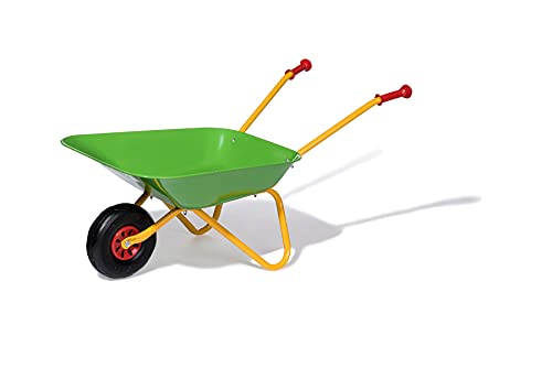 Rolly Toys Kinderschubkarre (Farbe gelb/grün, Gartenschubkarre, Metallschubkarre, Spielzeug für Kinder ab 2,5 Jahren, belastbar bis 25 kg, Gartenwerkzeug für Kinder) 271900 von ROLLY TOYS