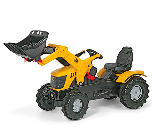 Rolly Toys 611003 - rollyFarmtrac JCB 8250 Tretfahrzeug (für Kinder ab drei Jahre, Flüsterlaufreifen, verstellbarer Sitz, Front- und Heckkupplung), Groß von Rolly Toys