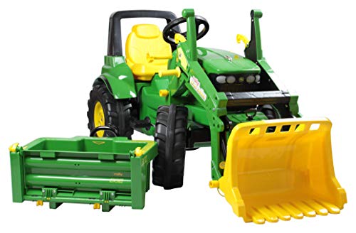 Rolly Toys 710379 - John Deere 7930 Trettraktor, 3 – 8 Jahre mit Frontlader, Transportmulde von ROLLY TOYS