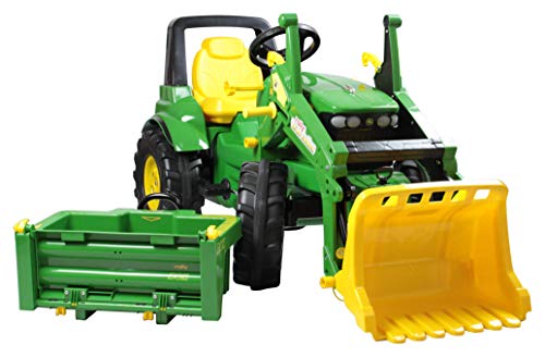 Rolly Toys Traktor John Deere 7930 (Trettraktor 3 – 8 Jahre mit Frontlader, Transportmulde, Schaltung, Bremse) 710379 von Rolly Toys