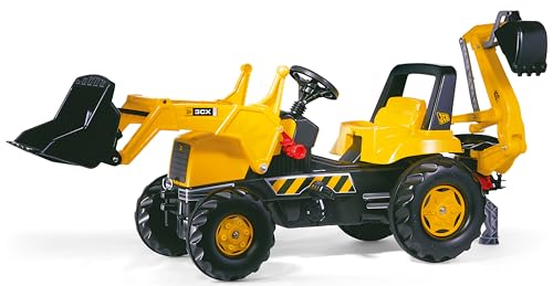 Rolly Toys 812004 - rollyJunior JCB Trettraktor (mit Frontlader und Heckbagger, für Kinder ab 3 Jahre, Flüsterlaufreifen) von ROLLY