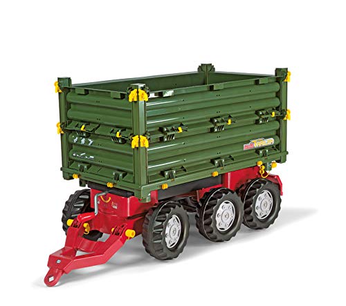 Rolly Toys rollyMulti Trailer für Trettraktoren (für Kinder von 3 - 10 Jahre, Dreiseitenkipper, abnehmbare Deichsel) 125012 von ROLLY