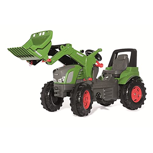 Rolly Toys Trettraktor rollyFarmtrac Premium Fendt Vario 939 mit Frontlader rollyTrac Lader (Tretfahrzeug für Kinder ab 3 Jahre, mit Flüsterlaufreifen) 710263, Grün/Grau von Rolly Toys