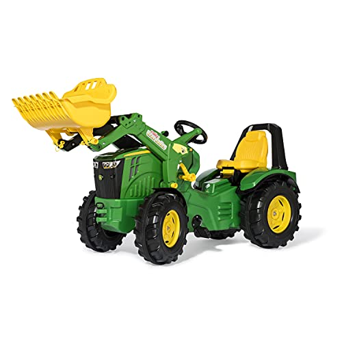 rollytoys John Deere Trettraktor rollyX-Trac Premium 8400R (für Kinder von 3-10 Jahre, Flüsterbereifung) 651047, grün von rollytoys