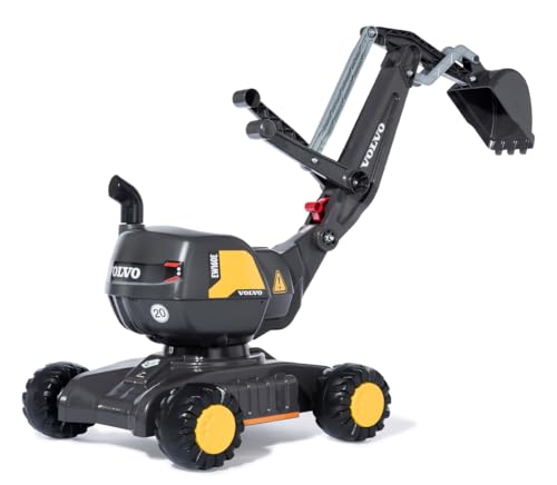 Rolly Toys rollyDigger Volvo EW160 Spielzeugbagger (für Kinder von 3-5 Jahre, Kunststoffbagger, Farbe grau/gelb) 421152, 102 x 43 x 74 cm von ROLLY TOYS