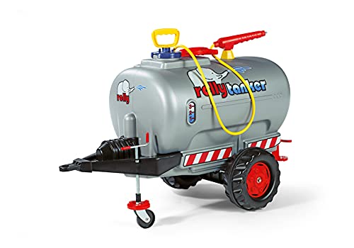 ROLLY TOYS 122776 rollyTanker Fass-Anhänger mit Pumpe und Spritze (für Kinder von 3-10 Jahre, mit Stützrad, max. Befüllung 30 Liter), Single, Silver, 98 cm × 46 cm × 62 cm von ROLLY TOYS