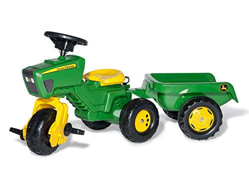 Rolly Toys Dreirad rollyTrike John Deere mit Anhänger rollyKid Trailer (für Kinder von 2 ½ - 5 Jahren, Farbe Grün) 052769 von ROLLY TOYS