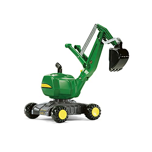 Rolly Toys rollyDigger Kunststoffbagger John Deere (für Kinder von 3 – 5 Jahren, 360° drehbar, mit Automatikverriegelung,) 421022 von ROLLY