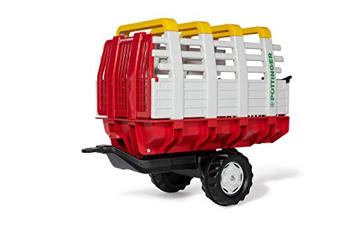 Rolly Toys 122479 Tretfahrzeuge rollyHaywagon Pöttinger Anhänger für Trettraktor (von 3-10 Jahre, Automatikverriegelung, kippbar), Rot von ROLLY TOYS