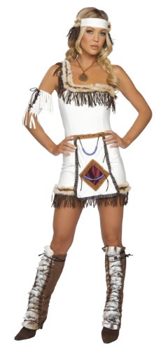 Indianerin Kostüm 5teilig - braun/weiß - XS/S von Roma Costume