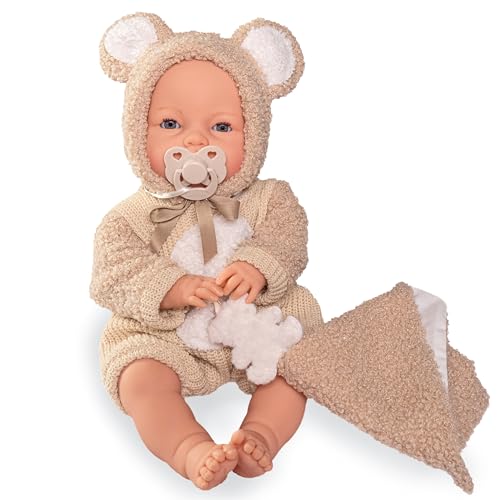Roma Teddy-Puppe, interaktive weinende Babypuppe mit magnetischem Schnuller, weicher Körper, Vinyl, 37 cm, handbemalt, bewegliche Augen, Decke inklusive, hergestellt in Spanien Roma Teddy-Puppe, interaktive weinende Babypuppe mit magnetischem Schnuller, weicher Körper, Vinyl, 37 cm, handbemalt, bewegliche Augen, Decke inklusive, hergestellt in Spanien von Roma