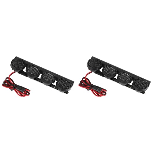 Ronlok 2X Multifunktions LED Dach Licht Leiste mit Ultraheller Lampe und 4 Scheinwerfern für 1/10 1/8 RC Auto CC01 Axial SCX10 von Ronlok