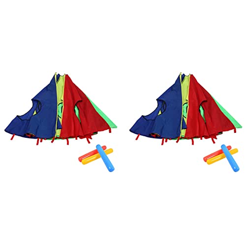 Ronlok 2X Regenbogen Fallschirm Fall Schirm 6 Fuß, Spielen Fallschirm Außen Spiel (W-Maus) Aktivitäts Spielzeug von Ronlok