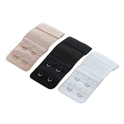 Ronlok 3 x Verlängerungsband für BH, Haken, 2 x 2 für Schwarz, , Beige, zufällige Farbauswahl von Ronlok