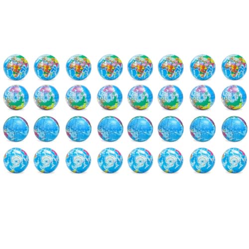 Ronlok 32 PCS Globe Squeeze Balls, 3 Earth Stress Relief Toys Squeeze Balls Educational Stress Balls für Finger Exercise von Ronlok
