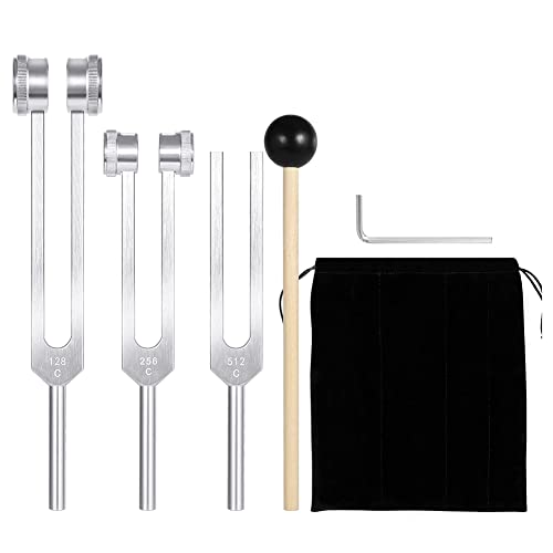 Ronlok Stimmgabel-Set (128 Hz, 256 Hz, 512 Hz), 3 Stück, Stimmgabel mit Reflektion für Instrumente zur Vibration des Heilungsschall von Ronlok