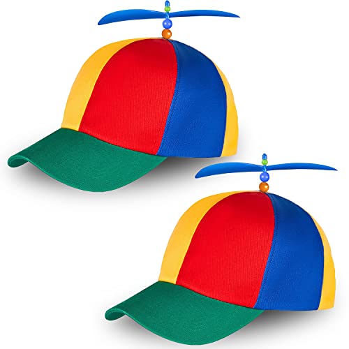 Ronronner 2pcs Bunte Propellermütze Propeller mütze propeller cap mütze mit propeller cap mit propeller Baseball Cap für Erwachsene & Kinder - Größenverstellbar von Ronronner