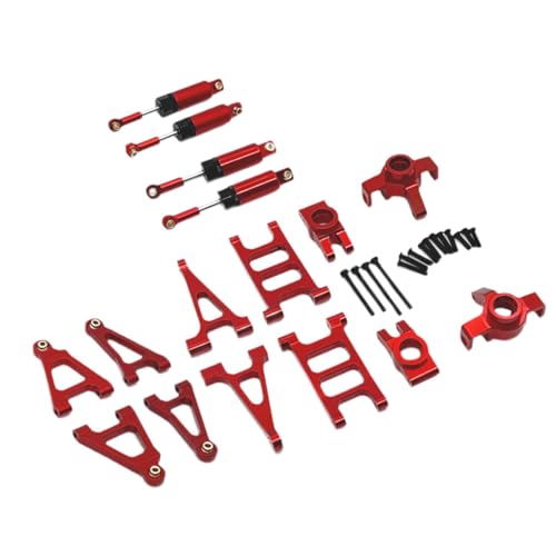 Ronyme 1/14 RC-Auto, Metallteile, RC-Modell, Fahrzeugteile, Robustes Hobby-Werkzeug, Upgrade-Teile aus Aluminiumlegierung, Zubehör für 14301 14302 14303, Rot von Ronyme