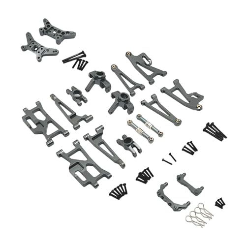 Ronyme 1/14 RC Auto Metall Upgrade Kits R Pins Hinterradnabe Träger Vorne Hinten Lenkung Spurstange für 14210 Modell Fahrzeuge DIY Geändert, grau von Ronyme