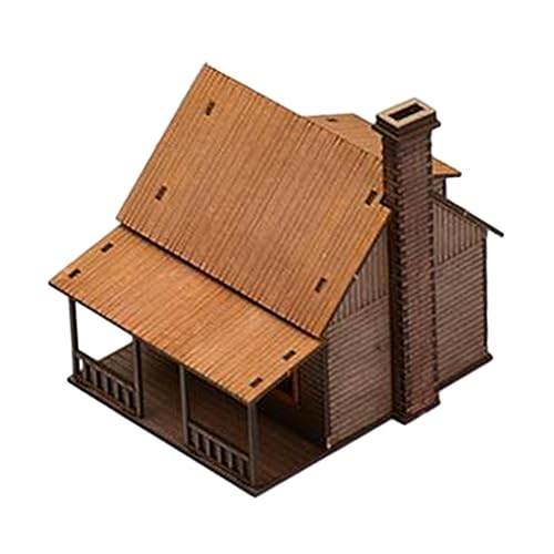 Ronyme 1/72 Miniatur-Holzhaus, Landschaftszubehör, Hobby-Spielzeug, zerlegbare Landschaftsbaumaterialien für Modelleisenbahn-Mikrolandschaftsdekoration, Stil a von Ronyme