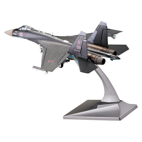 Ronyme 1:72 SU35 Flugzeugmodell, Druckgusslegierung, Kampfflugzeugmodell, Kinder- und Erwachsenes Spielzeug mit Ständer, Metallkampfflugzeug für die, GRAU von Ronyme