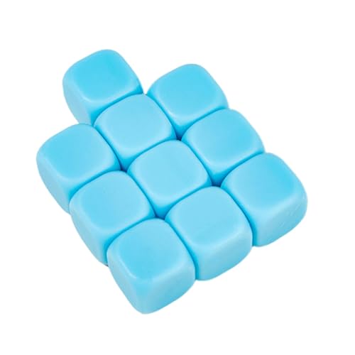 Ronyme 10x 16mm Blankowürfel, abgerundete blanke sechsseitige Würfel für Brettspiele, individuelle Anfertigung, Mathe-Zählunterricht, Blau von Ronyme