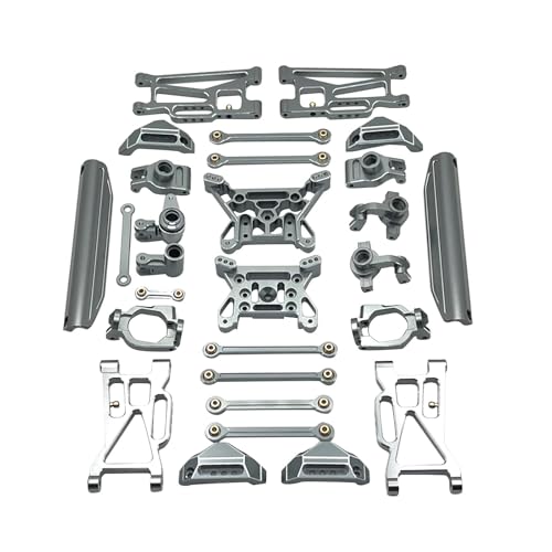 Ronyme 15-teiliges RC-Auto-Upgrade-Nachrüstzubehör Spurstangensitz Lenksitz Modifizierte Ersatzteilsätze für 10208 Trucks, GRAU von Ronyme