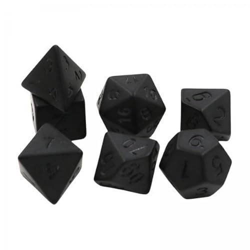 Ronyme 2 X 7 Stück Polyedrische Würfel D6 D4 D8 D10 D12 D20 für Unterhaltungs Mathe Spiel Rollenspiele, Schwarz, 2 STK von Ronyme