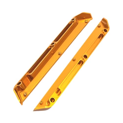 Ronyme 2X 1:12 RC Auto-Chassis Schmutzfänger Aluminiumlegierung DIY Einfach zu installierende Teile ersetzen Seitenspurstangen für Wltoys 124019 124017, Gold von Ronyme