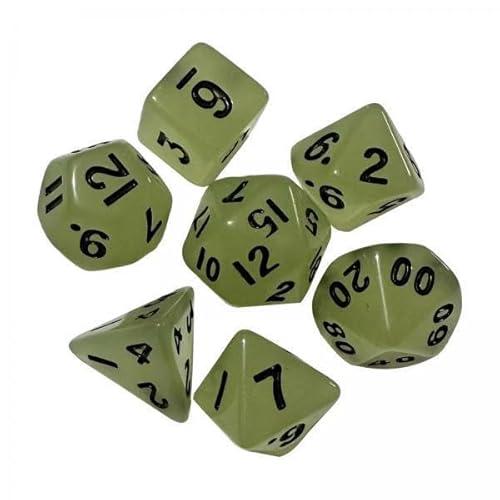 Ronyme 2x7 Stück Spielwürfel, Acrylwürfel, D4 D8 D10 D12 D20 Rollenspielwürfel Leuchtendes Würfelset, für Kartenspiel Tischspiele, 3 STK von Ronyme