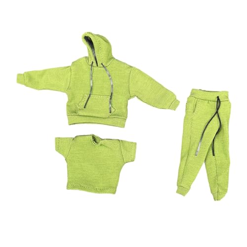 Ronyme 3 Stück 1/12 Sweatshirt, Hose, T-Shirt, Puppenkostüm, Miniaturkleidung, handgefertigte Kleidung für 6 Zoll Actionfiguren, Zubehör von Ronyme