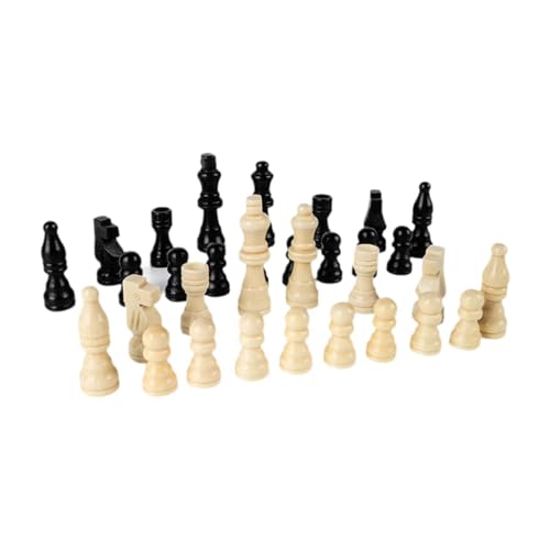 Ronyme 32 Stück Holzschachfiguren für Schachbegeisterte, Basteln (ohne Brett), Holzfiguren, Brettspiele, Holzschachfiguren, König 1.2 Zoll von Ronyme