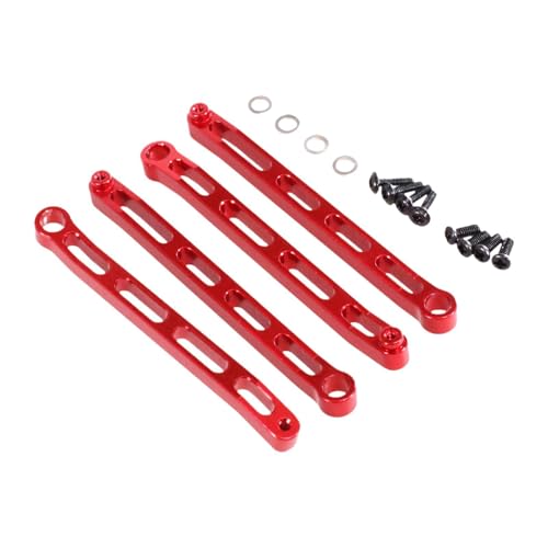 Ronyme 4 Stück Chassis Befestigungsstange, RC Auto Upgrade Zubehör, Ersatz Fernbedienungsfahrzeug Upgrade für 1/12 RC Carwler Car DIY, Rot von Ronyme