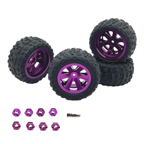 Ronyme 4X RC Autoreifen Ersatzteil mit 12mm Kupplungszubehör Ersatz-Upgrade für 14302 K929 16207 1:12 1:14 1:16 1:18 RC Auto, Lila von Ronyme